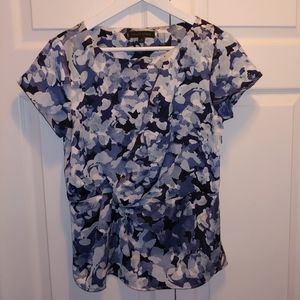 Banana Republic Abstract Floral Twist Front Top